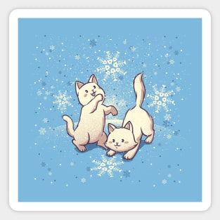 Cats Playing With Snowflakes by Tobe Fonseca Magnet